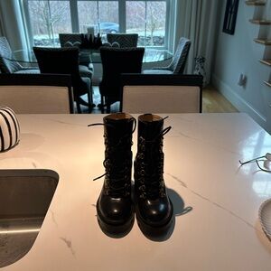 Gucci Black Lace-Up Ankle Booties